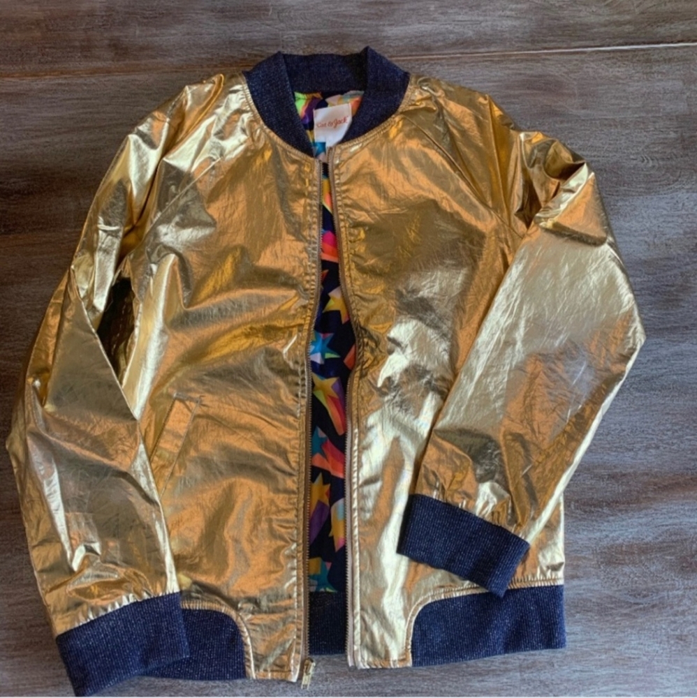 Cat & Jack Metallic Gold Kids Puffer Jacket